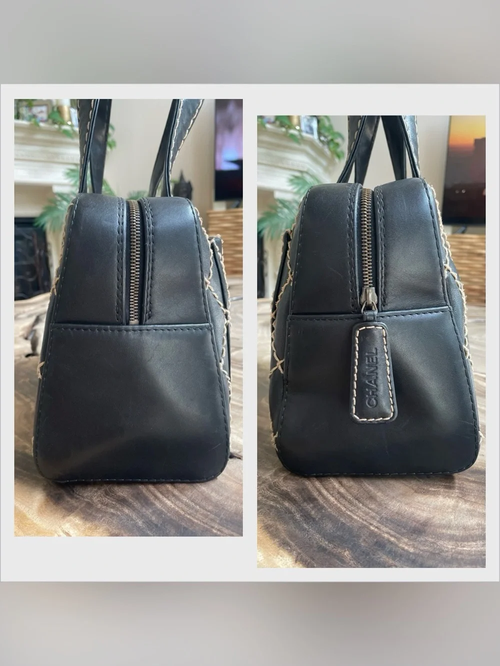 Chanel Large black wild stitch Boston bag